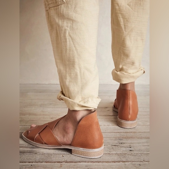 New Free People Sun Valley Leather Sandals Sienna Tan Size 6.5 - Picture 7 of 12